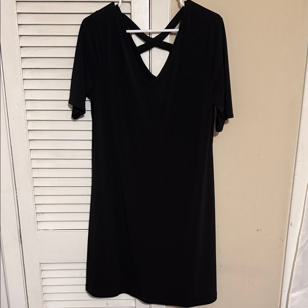 Chico's Black Dress with Cross Detail on Back